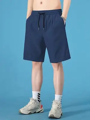 Men's Blue Ice Silk Summer Shorts Quick Drying