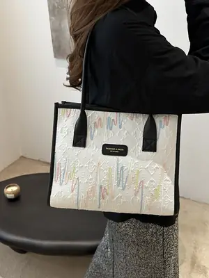 Women's Large Capacity Canvas Tote Bag Brown