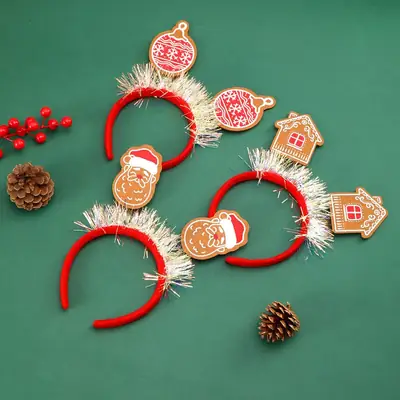 Christmas Ginger Cookie Headband Red Party Dress Up