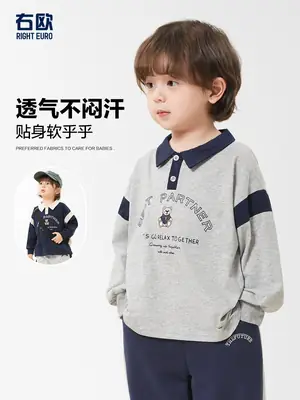 Soft Fabric Boys Polo Shirt Long Sleeve Spring Autumn
