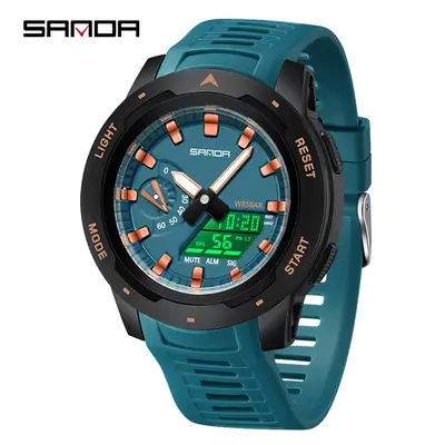 Sanda Black Digital Electronic Watch with LED Display