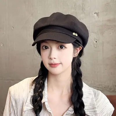 Women's 2024 New Korean Newspaper Boy Cap Duck Tongue Painter Hat