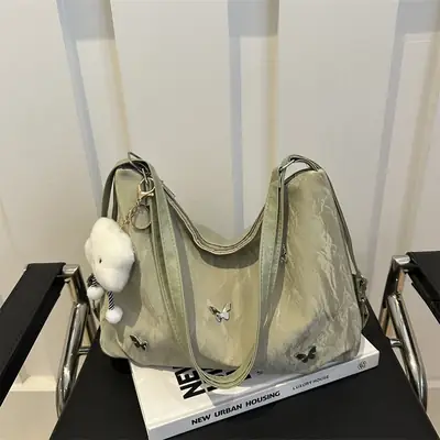 Soft Face Butterfly Shoulder Bag Grey 2024