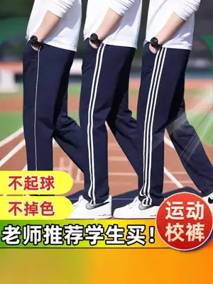 2024 Ice Silk School Pants Navy Blue Three Bars