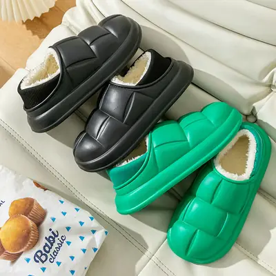 Winter Yellow Plush Slipper for Women Men