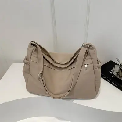 Artistic Western Style Large Capacity Canvas Tote Bag Beige