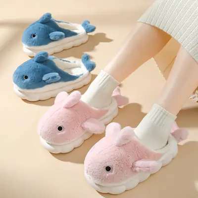 Cotton Rabbit Slippers Women Winter Warm Non-Slip