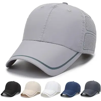 Men White Mesh Baseball Cap with Venting