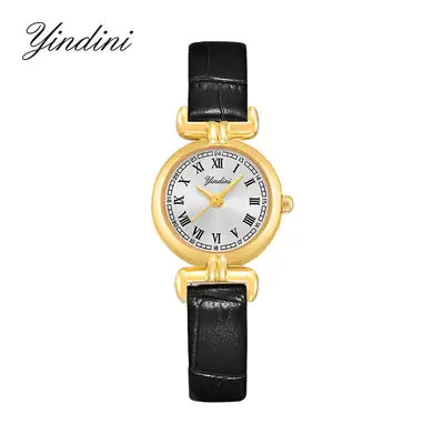 Yindini Gold Roman Dial Women's Quartz Watch Set
