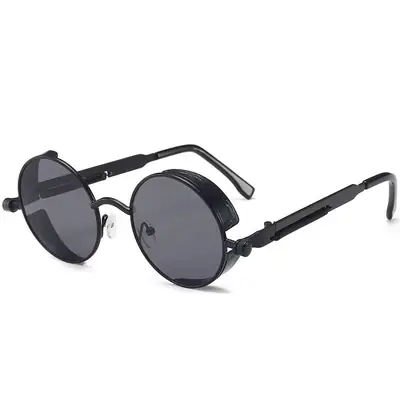 Black Cross-Mirror Street Sunglasses for Men Women