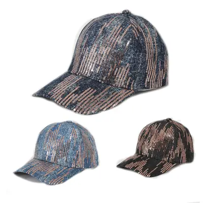 Vintage Sequin Striped Cap for Men Women
