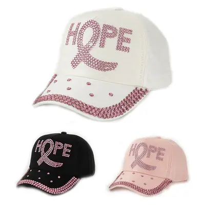 Hope Cap with Diamond Embroidery White Black Pink