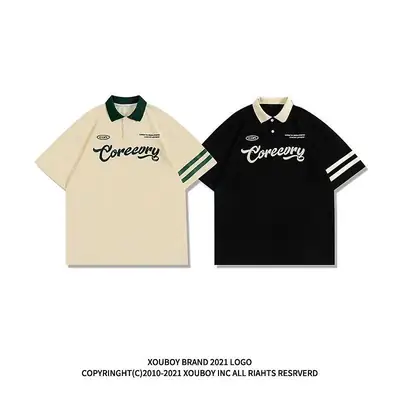 Men Black Corey Polo Shirt with White Stripes