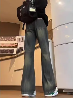 Vintage Blue Slim Fit Jeans Men's Autumn Washed