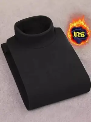 Men's Black Velvet Long Sleeve T-Shirt Heavy Fill