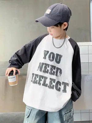 Spring Long Sleeve T-Shirt for Boys Medium to Large