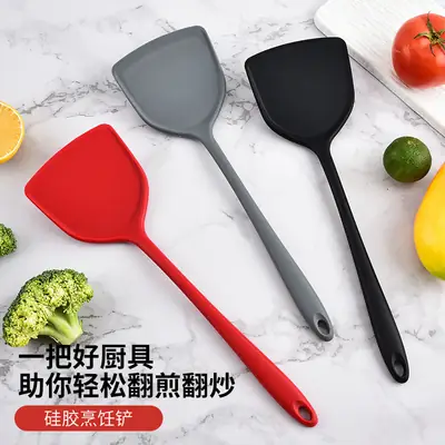 Silicone Shovel Non-stick Pan Special Sticker High Temperature Resistant Silicone Shovel suit Household Stir-frying Shovel Stir-frying Spoon Soup Spoon Kitchenware