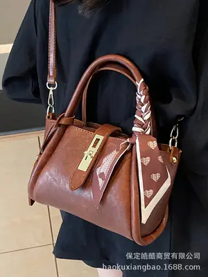 Women's Brown Satchel Shoulder Bag 2024 Autumn Winter