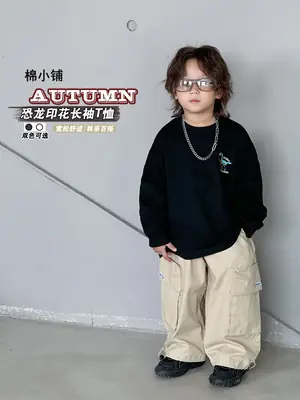 Cotton T-Shirt for Boys Korean Style Sports Casual Top 2025 New