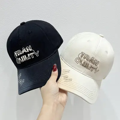 Korean-style Gradient Embroidered Cap Women Men