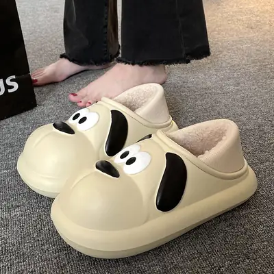 Cotton Slippers for Women in Winter Waterproof Bag Heel Indoor Home Non-Slip Warm Outer Wear Couple Cotton Slippers for Women 2025 New Style