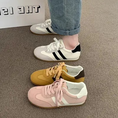 Vintage Women's Flat Training Shoes 2024 Autumn Non-slip Soft Sole