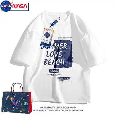 NASA Men's Women's Summer Cotton T-Shirt Loose Fit