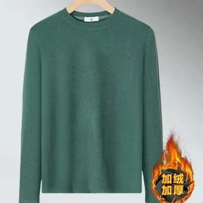 Men's Black Velvet Long Sleeve Shirt Winter Warm