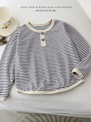 Children Striped Long Sleeve T-Shirt Boys Baby Girl