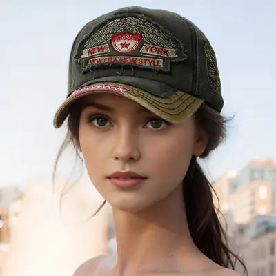 New York City Feather Embroidered Baseball Cap for Men Women