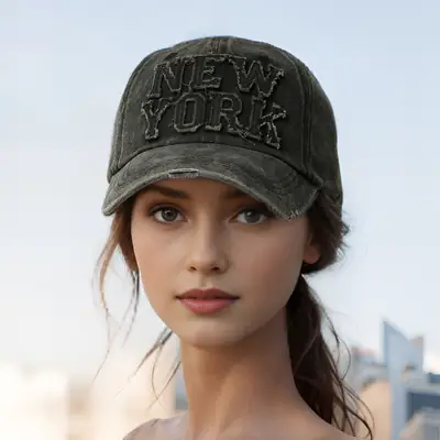 New Men's Washed New York Letter Cap
