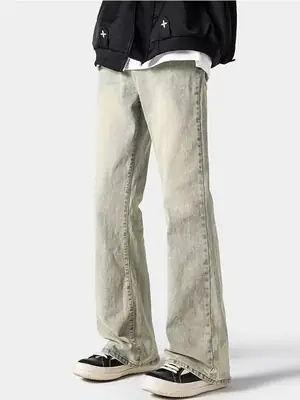 Men's Slim Fit Washed Jeans High Street Style
