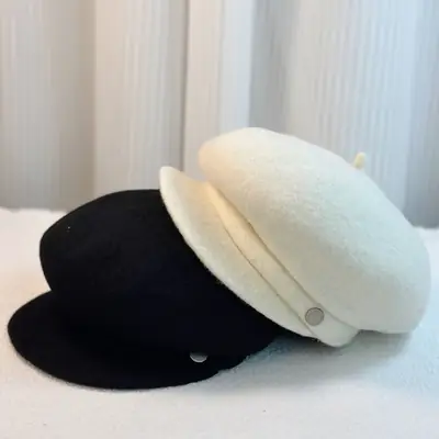 Wool Beret for Kids Autumn Winter Big Head Cap