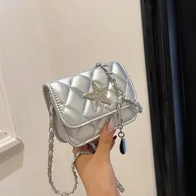 Black Star Chain Crossbody Bag for Women