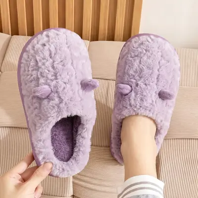 Women's Cotton Slippers for Autumn and Winter, Indoor Warm Furry Slippers, Thick-Soled Cotton Slippers, Autumn and Winter Women's Wholesale