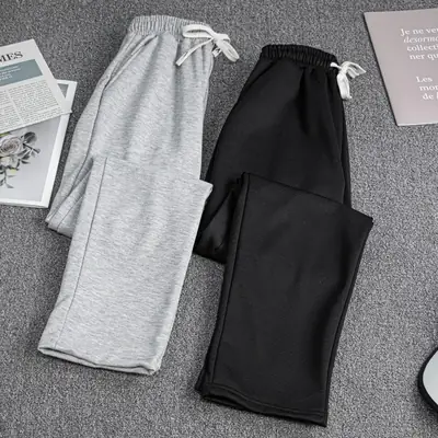 2024 Spring Boys Girls Gray Drawstring Pants