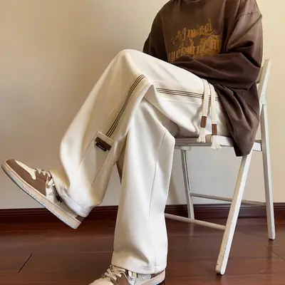Heavy Wool Pants for Boys All-Match Wide Leg Casual Wear