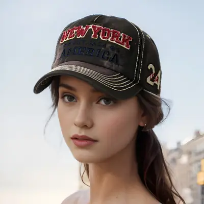 New York Letter Embroidered Baseball Cap for Men Women