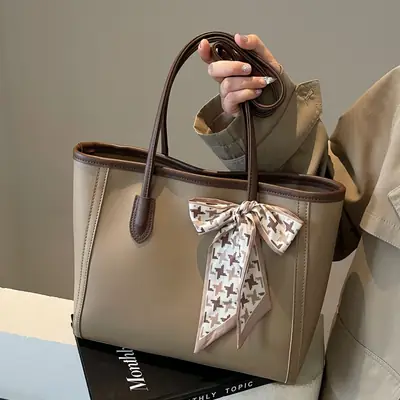 Black Silk Bow Scarf Bag for Women 2025