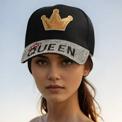 Men Women Queen Crown Baseball Cap Red Diamond Cap