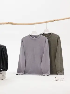 Heavy Cotton Crew Neck T-Shirt Retro Base Wholesale