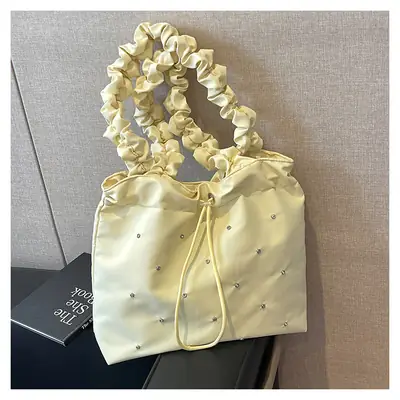 Pink Pleated Women's Shoulder Bag 2024