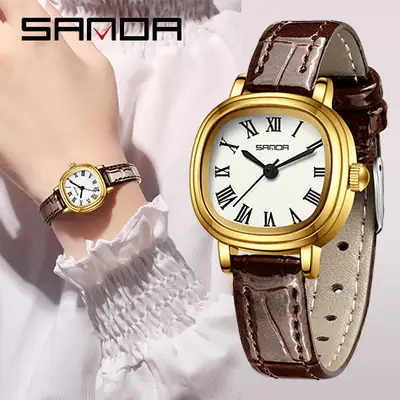 Sanda Women's Quartz Watch Rose Gold Square Dial