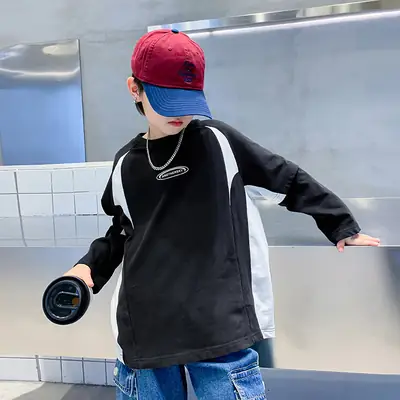 Boys Long Sleeve Contrast T-Shirt 2025 Kids