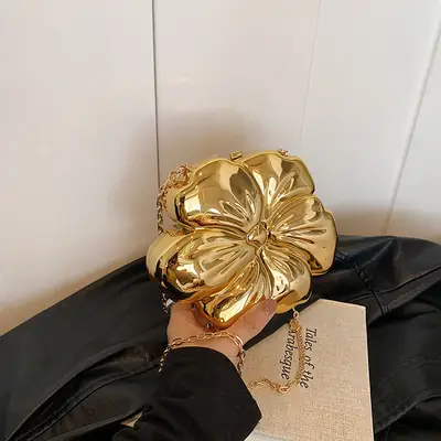 Women's 3D Floral Shoulder Messenger Bag Brown