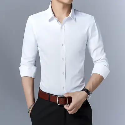 Men's Light Blue Slim Fit Long Sleeve Shirt