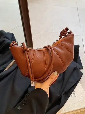 Vintage Brown Shoulder Bag for Women 2024