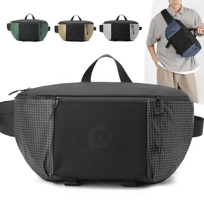 Multi-Function Waist Bag Black Beige Unisex