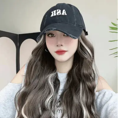 Asian Color Fake Hair Wig Hat for Women