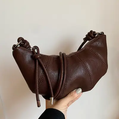Women Crossbody Bag Brown Leather 2024 Fashion